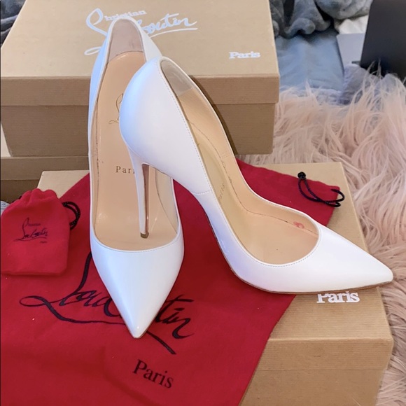 Christian Louboutin Shoes - Christian Louboutin White Patent Leather Pointed Toe Pumps